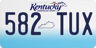 KY license plate 582TUX