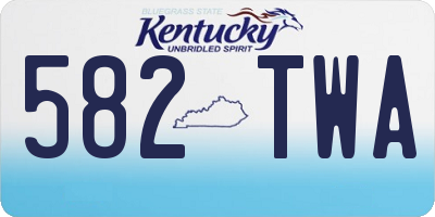 KY license plate 582TWA
