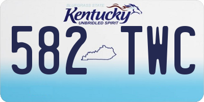 KY license plate 582TWC
