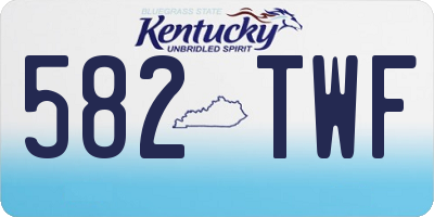 KY license plate 582TWF