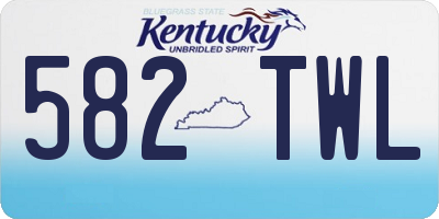 KY license plate 582TWL