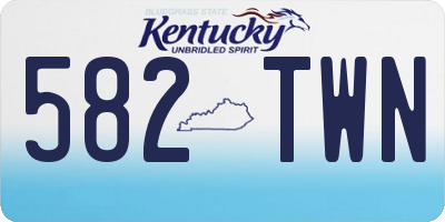 KY license plate 582TWN