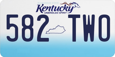 KY license plate 582TWO
