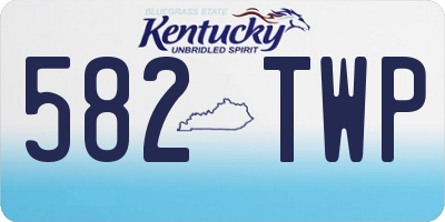 KY license plate 582TWP