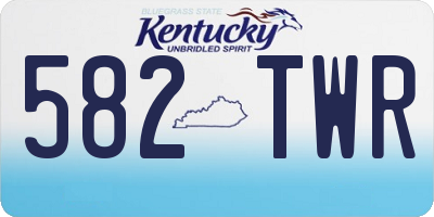 KY license plate 582TWR