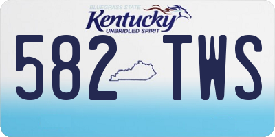 KY license plate 582TWS