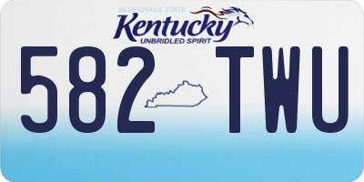 KY license plate 582TWU