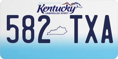 KY license plate 582TXA