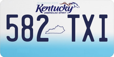 KY license plate 582TXI