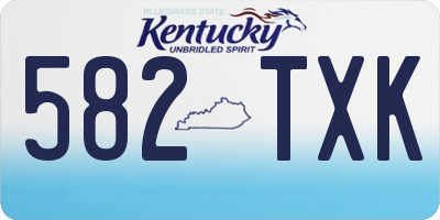 KY license plate 582TXK