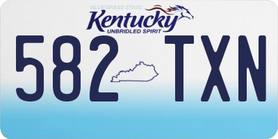 KY license plate 582TXN