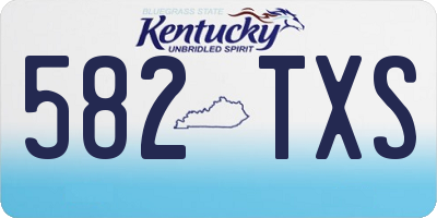 KY license plate 582TXS