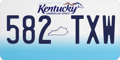 KY license plate 582TXW