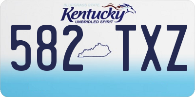 KY license plate 582TXZ