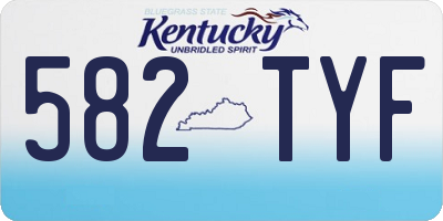 KY license plate 582TYF