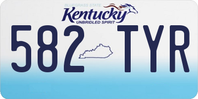 KY license plate 582TYR