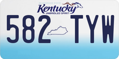 KY license plate 582TYW