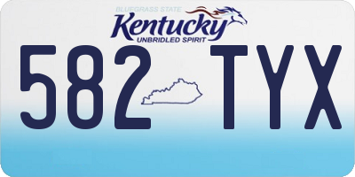 KY license plate 582TYX