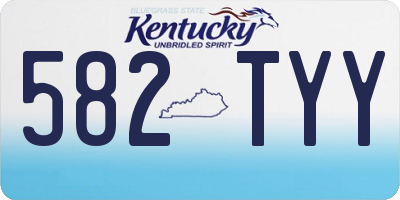 KY license plate 582TYY