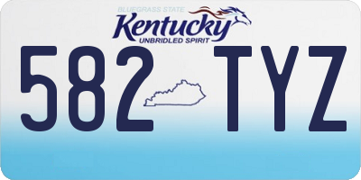 KY license plate 582TYZ