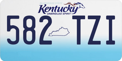 KY license plate 582TZI