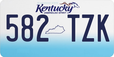 KY license plate 582TZK