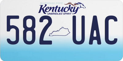 KY license plate 582UAC