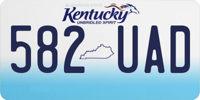 KY license plate 582UAD