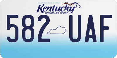 KY license plate 582UAF