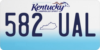 KY license plate 582UAL