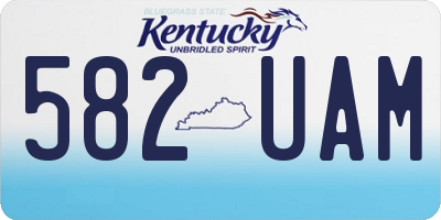 KY license plate 582UAM