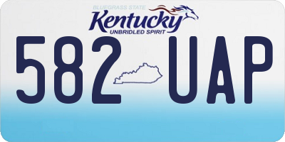 KY license plate 582UAP