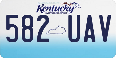 KY license plate 582UAV