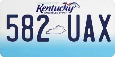 KY license plate 582UAX