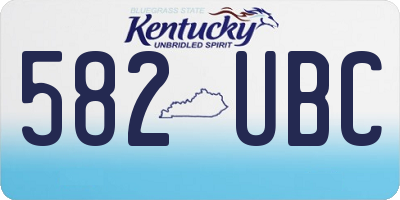 KY license plate 582UBC