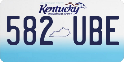 KY license plate 582UBE