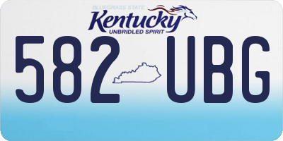 KY license plate 582UBG