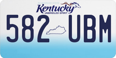 KY license plate 582UBM