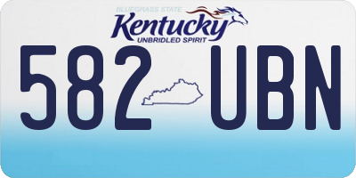 KY license plate 582UBN