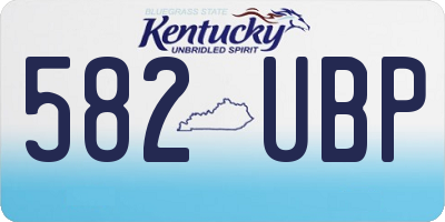 KY license plate 582UBP