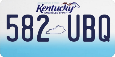 KY license plate 582UBQ