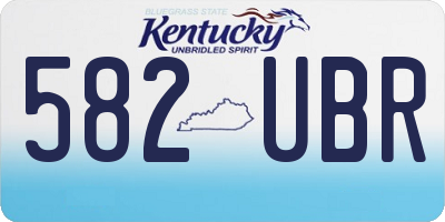KY license plate 582UBR