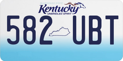 KY license plate 582UBT