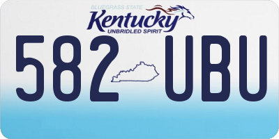 KY license plate 582UBU