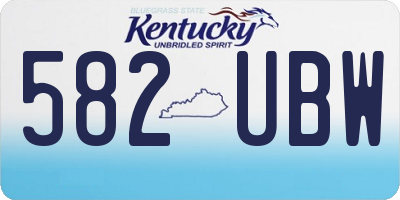KY license plate 582UBW