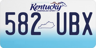 KY license plate 582UBX