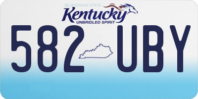 KY license plate 582UBY