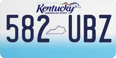 KY license plate 582UBZ