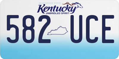 KY license plate 582UCE