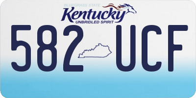 KY license plate 582UCF